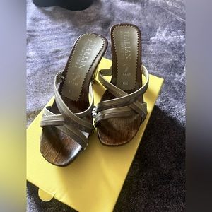 Italian shoe maker wood sandal heels